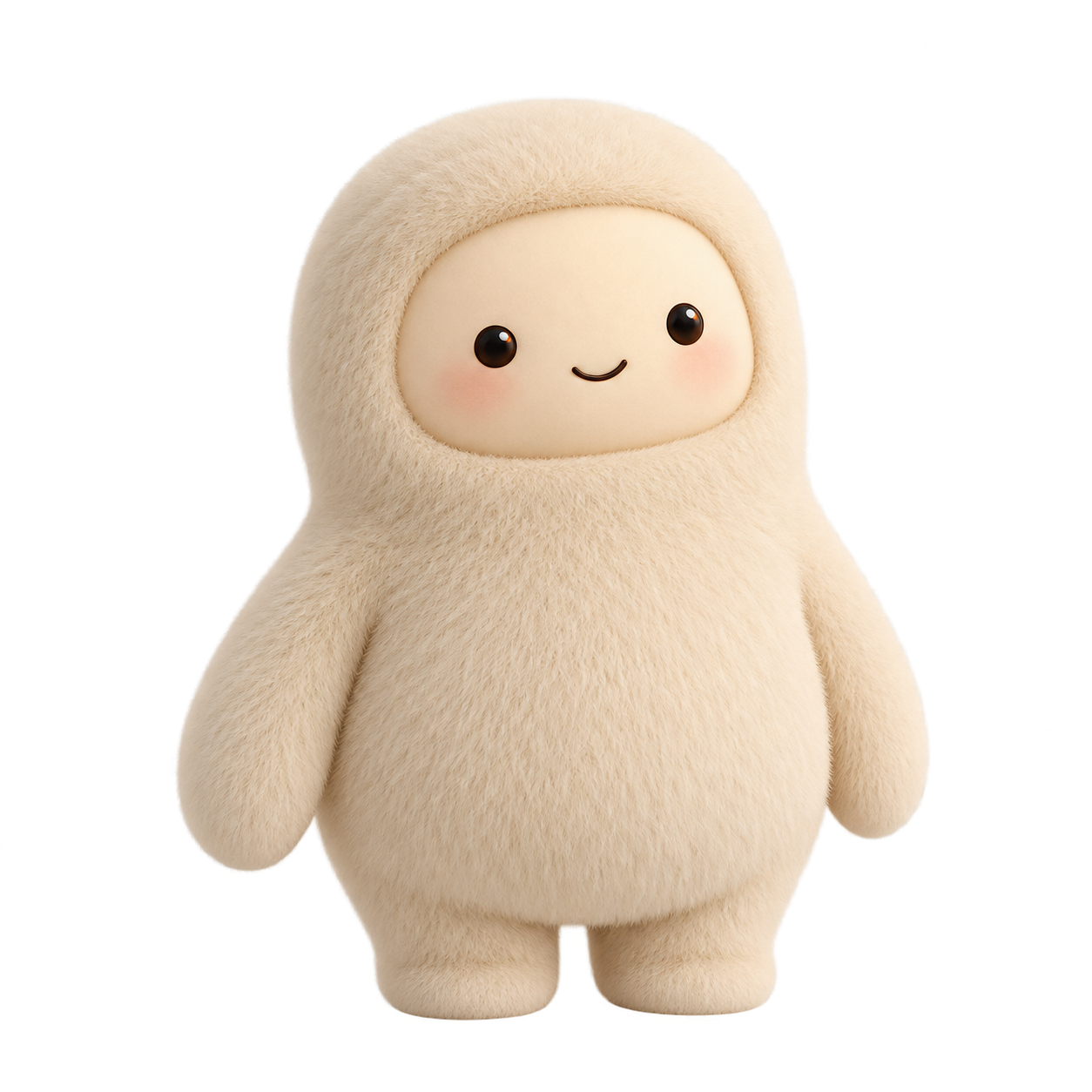 Generated Muse-inspired cream plush character with a welcoming expression